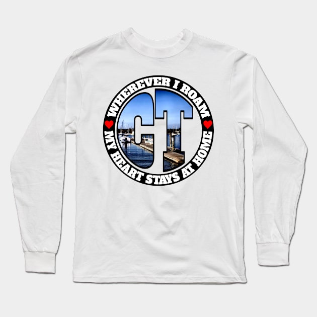 Heart Stays Home - Connecticut Long Sleeve T-Shirt by DonDota